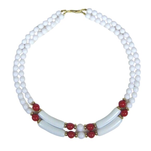 Vintage Multi Strand Beaded Necklace Goldtone 20 Inches Art Deco STYLE - Picture 2 of 8